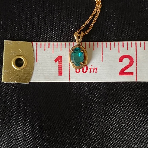 Van Dell I Blue Zircon 14KT Gold Overlay Necklace - Picture 9 of 16